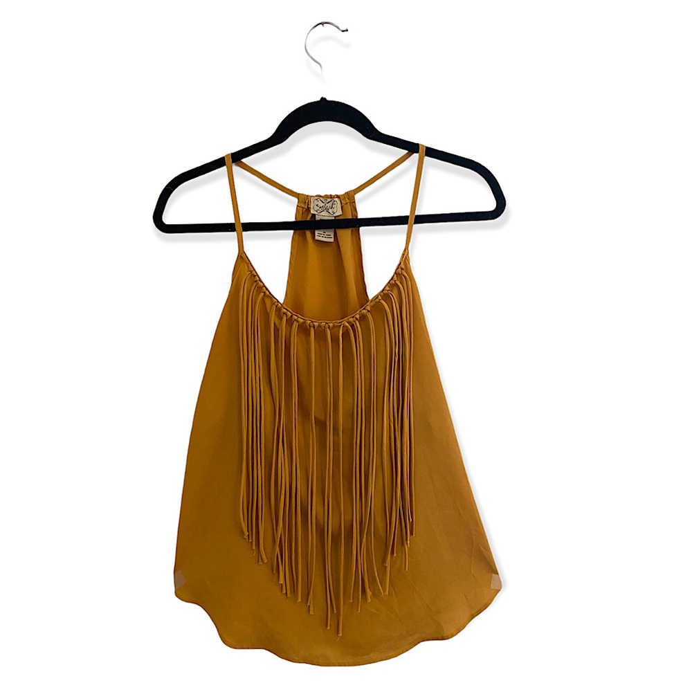 Golden Yellow Fringe Top